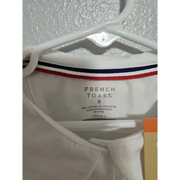 Girls White School Uniform Button Down Shirt Size 8 - Picture 6 of 7